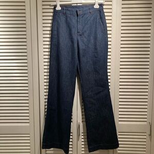 Soeur California dark-wash high-rise trouser-style jeans size 38 (US 6)
